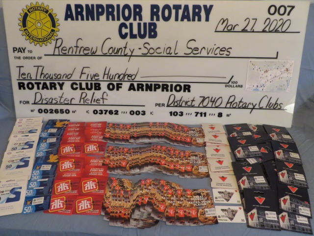 Rotary Clubs donate more than $10,000 in gift cards for residents in need